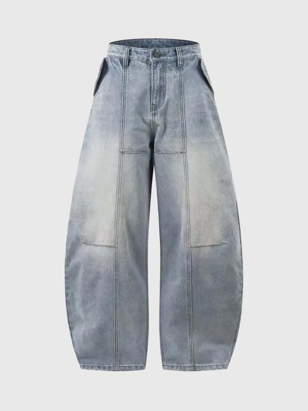 Barrel-Leg Washed  Pants