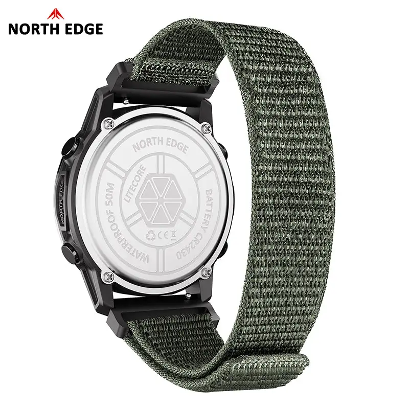 North Edge Ultralight Pedometer Compass 50M Waterproof Outdoor Watch LITECORE