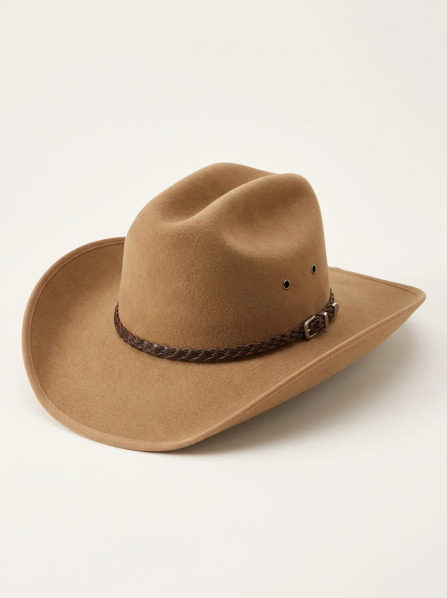 Braided Trim Classic Felt Cowboy Hat