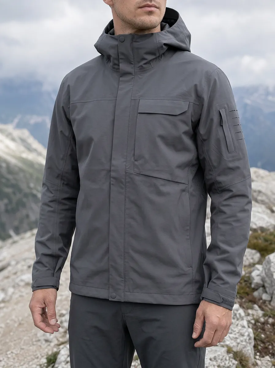 Men's Hiking Trekking Mountain Graphic Printed Hooded Jacket