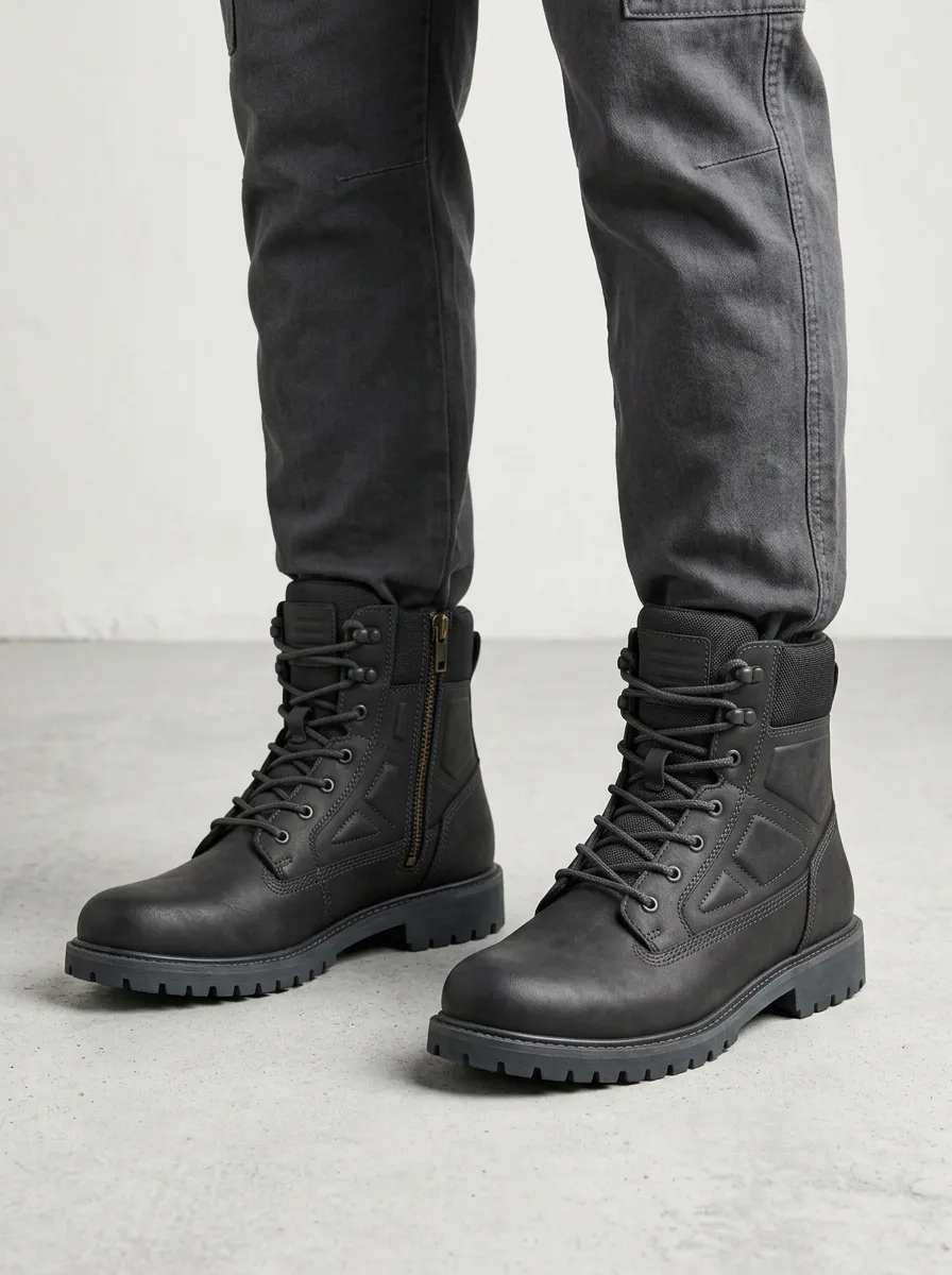 Unisex Tactical Side-Zip Work Boots