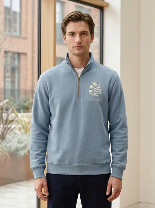 Half-Zip Botanical Floral Men's Half-Zip Sweatshirt