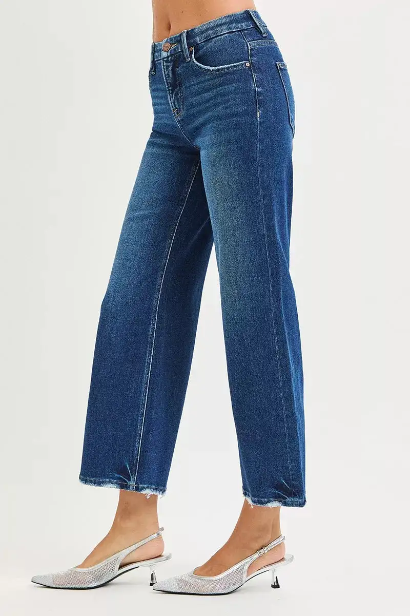 High Waist Wide Leg Stretch Denim Jeans
