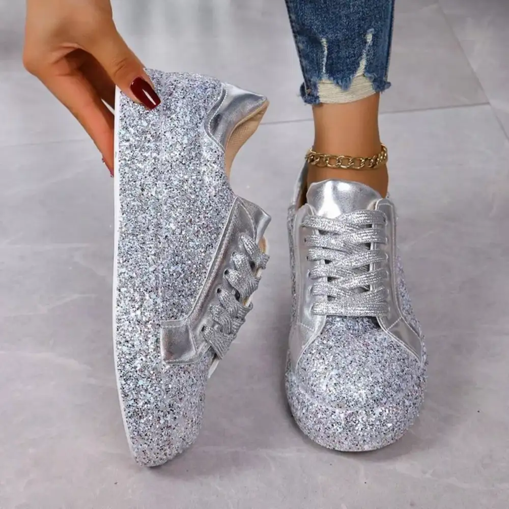 Sparkling Lace-Up Sneakers