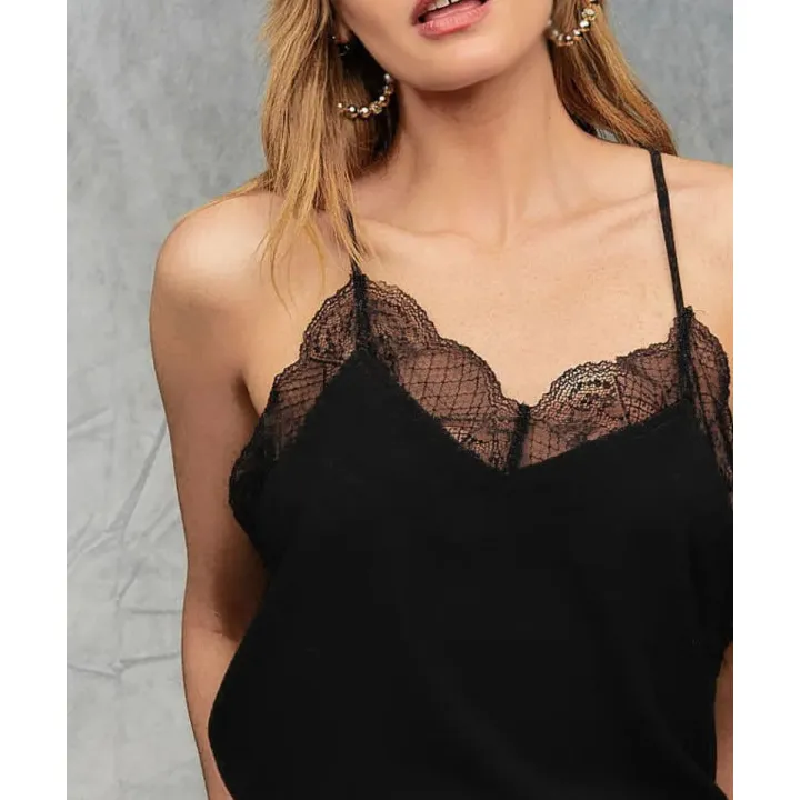 Cozy Lace Camisole Solid Tank Top
