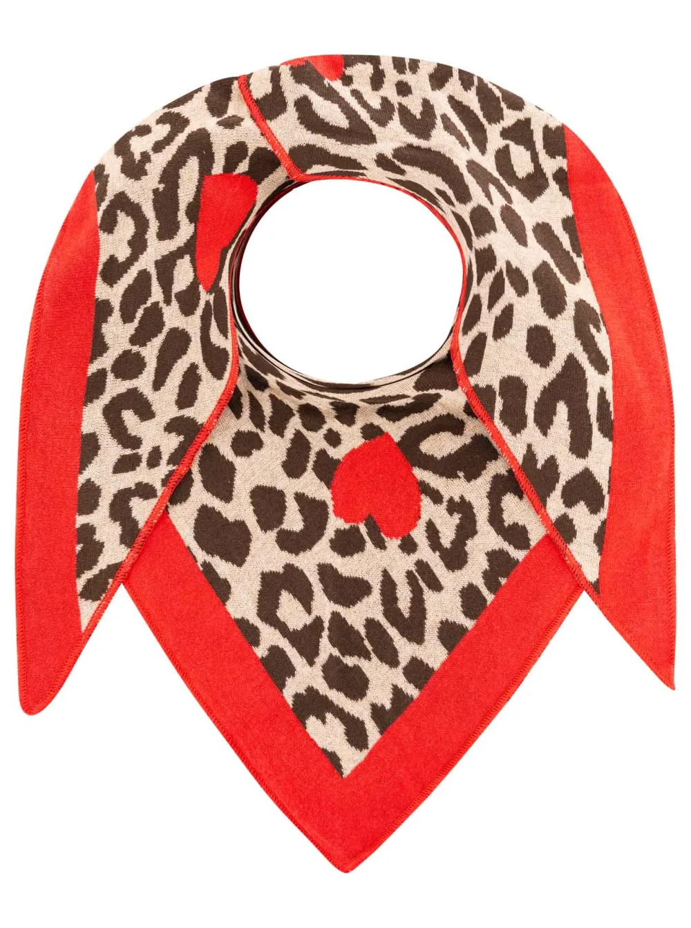 Textured Layered Cotton Wool Leopard Pattern Fashion Scarf