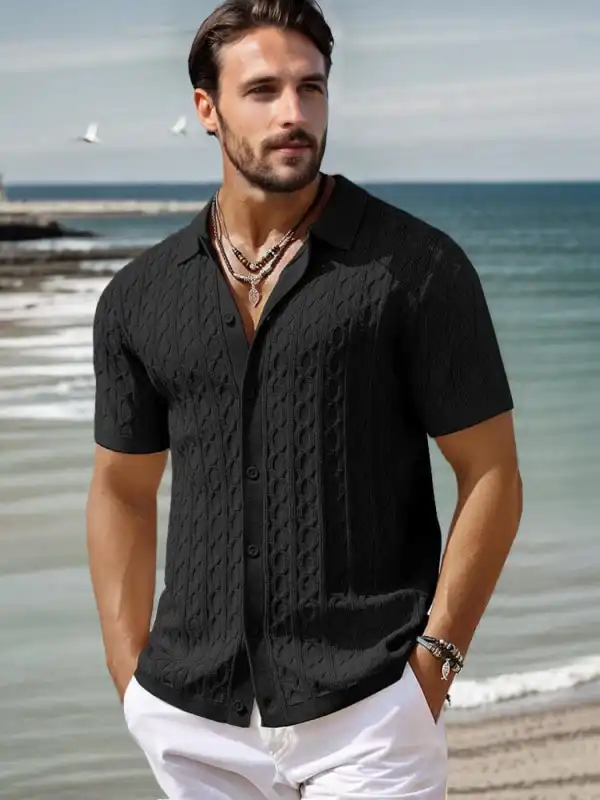 Modern Soft Cable Knit Shirt