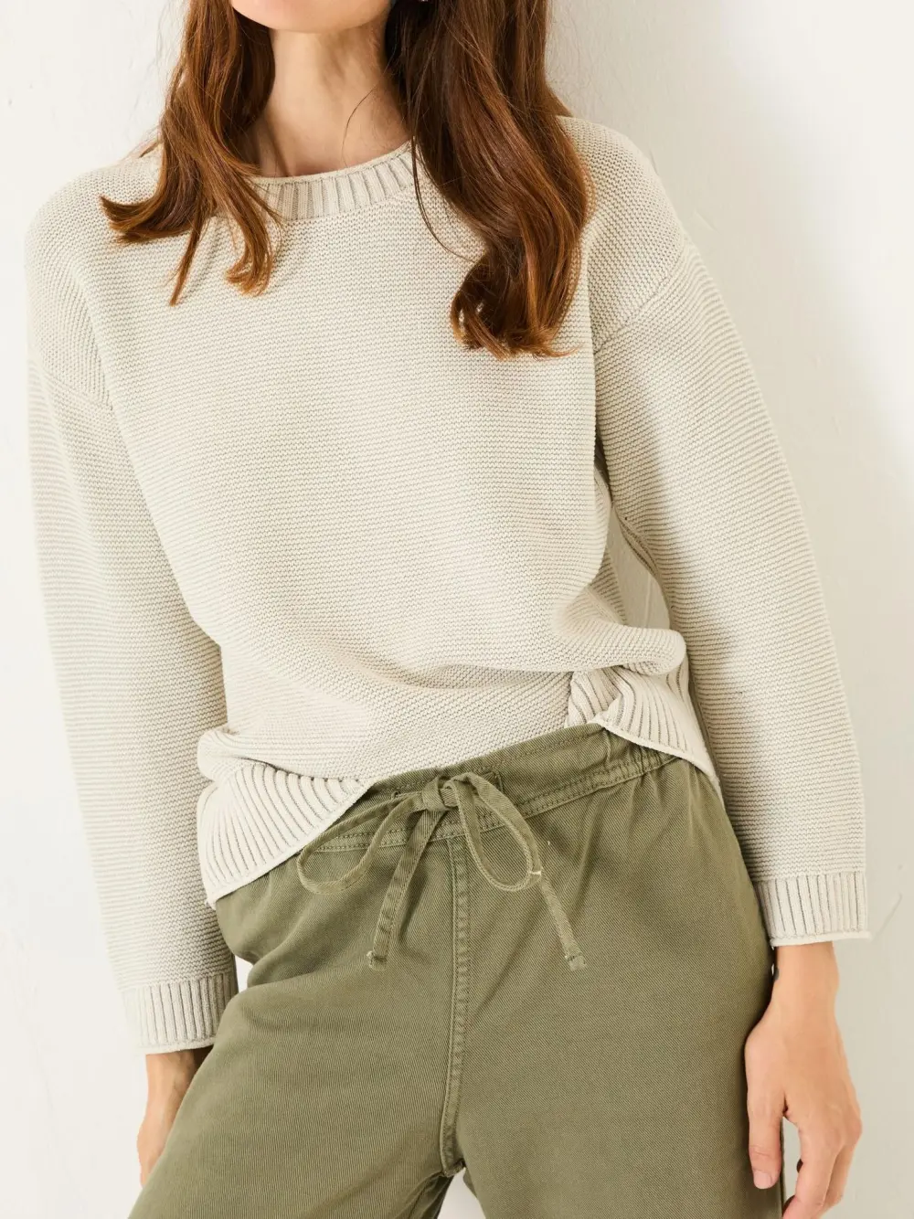 Stone Knitted Round Neck Jumper