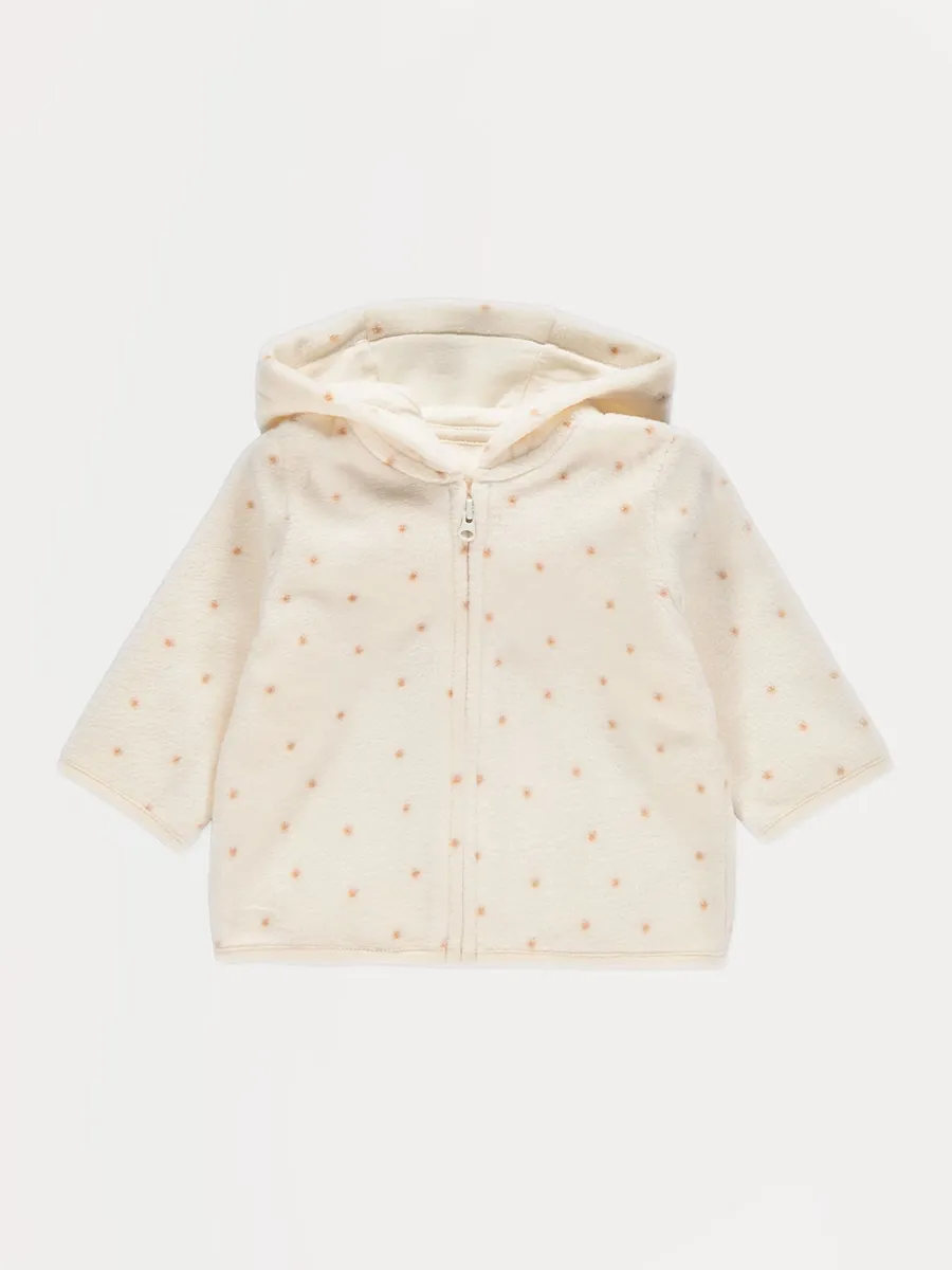 Cream Spot Hooded Fleece