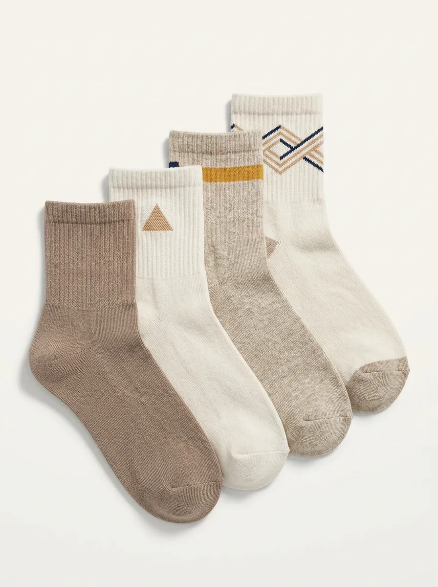 Classic Geometric Minimalist Men's Four-Pair Long Socks