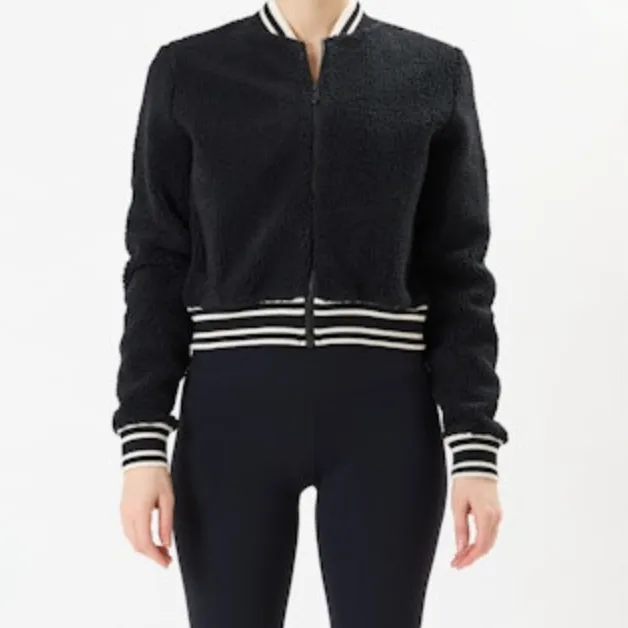 Baseball-Style Sherpa Jacket