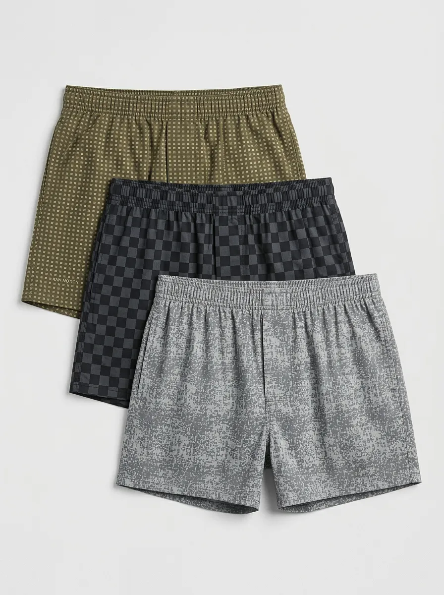 Patterned Camo Checkered Geometric Boxer Set