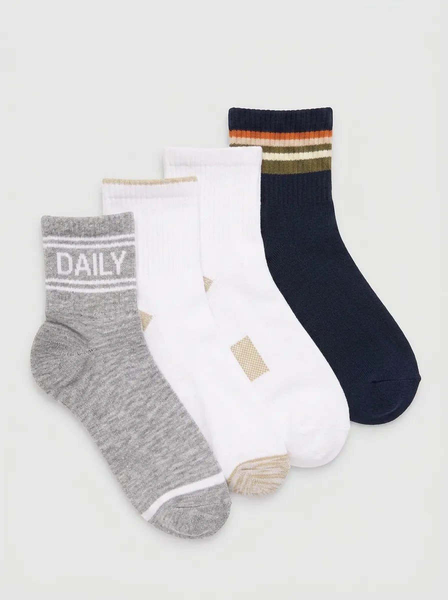 Nature-Inspired Striped Men's Four-Pair Long Socks