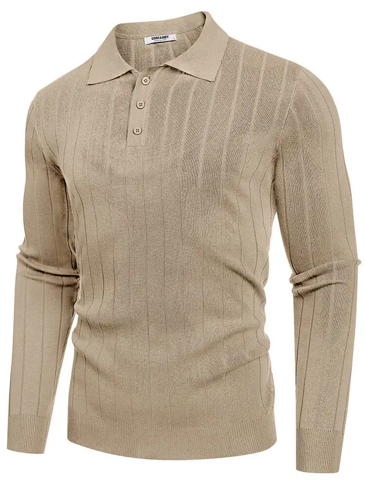 Casual Knit Polo Sweater Hoodie