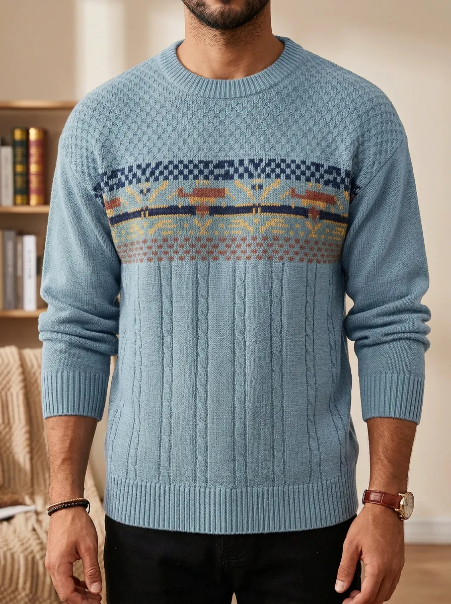 Men's Vintage Geometric Sweater