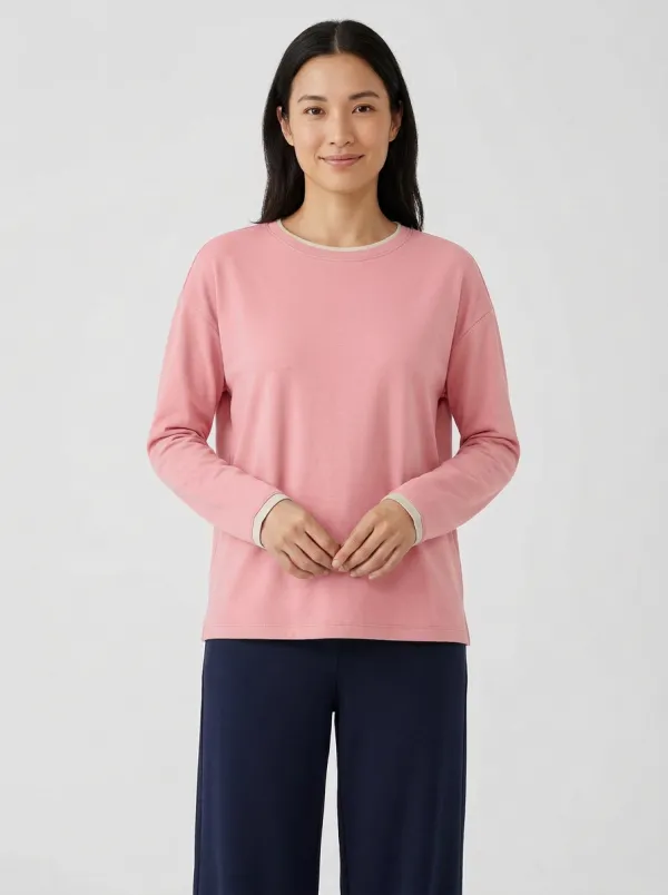 Women's Layered-Look Long-Sleeve Crew-Neck