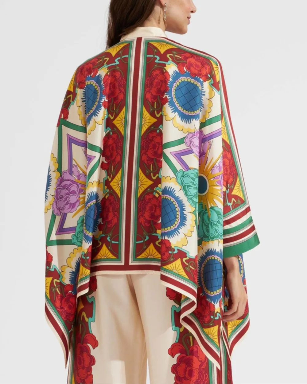 Baroque Palace Print Twill Blouse Set