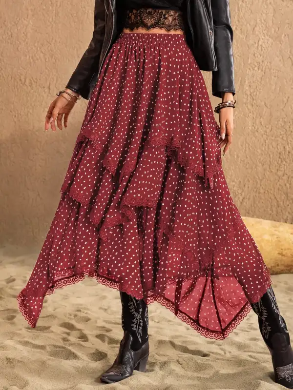Round Neck Breezy Skirt