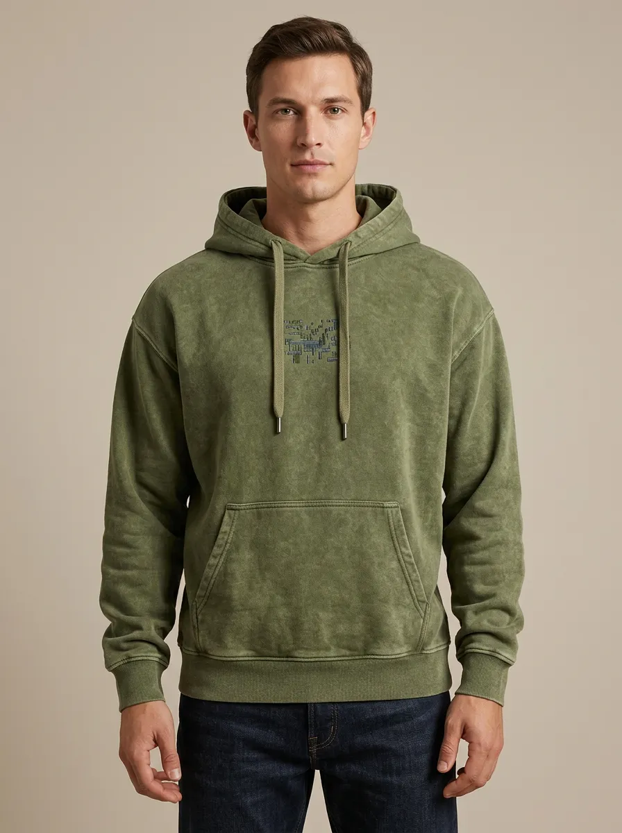 Men's Urban Tech Minimalist Geometric Print Hoodie