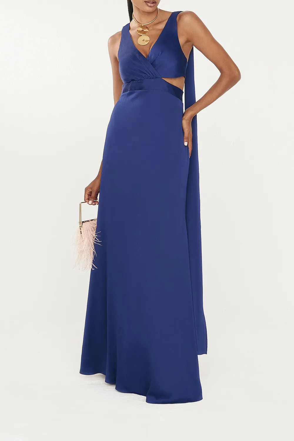 Women's V Neck Backless Dress
