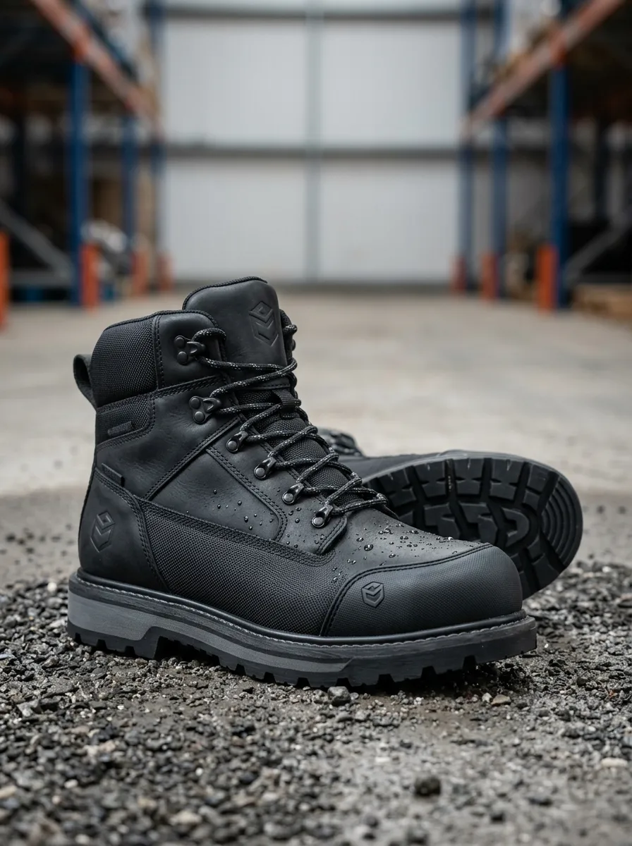 Practical Tactical Leather-Look Men's Waterproof Work Boots