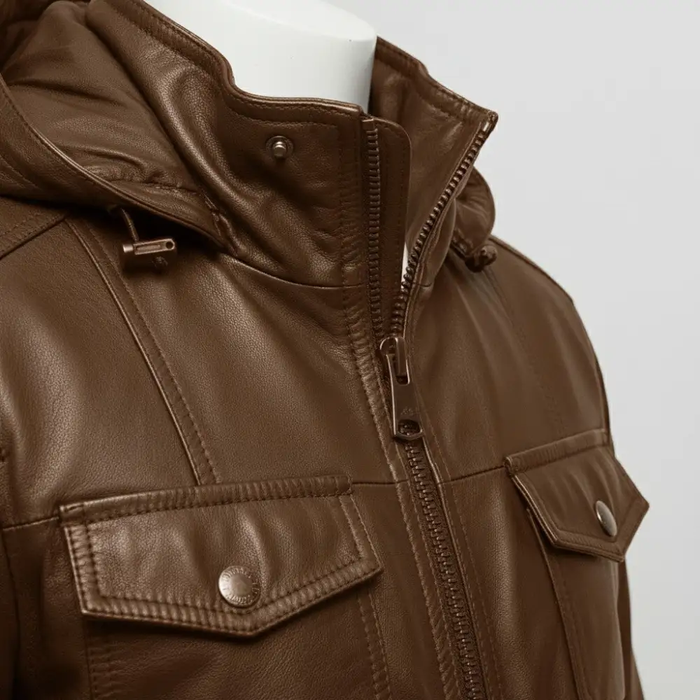 Classic Lambskin Biker Hooded Jacket