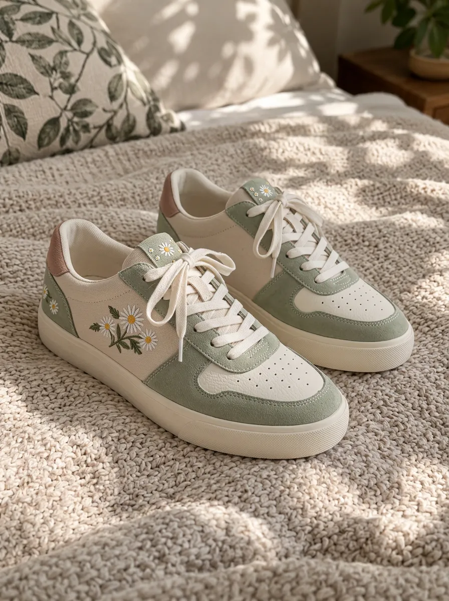 Women's Relaxed Daisy Floral Skate Shoes