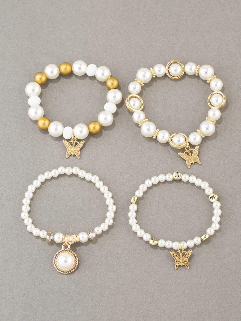 Bracelet Pearl Butterfly Elastic Multi-layer Pendant Bracelet