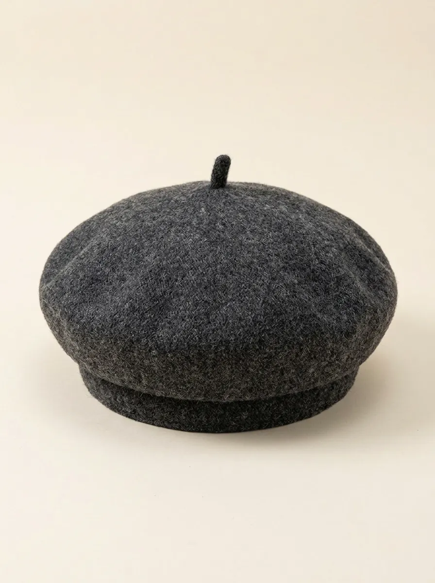 Unisex Minimalist Textured Beret