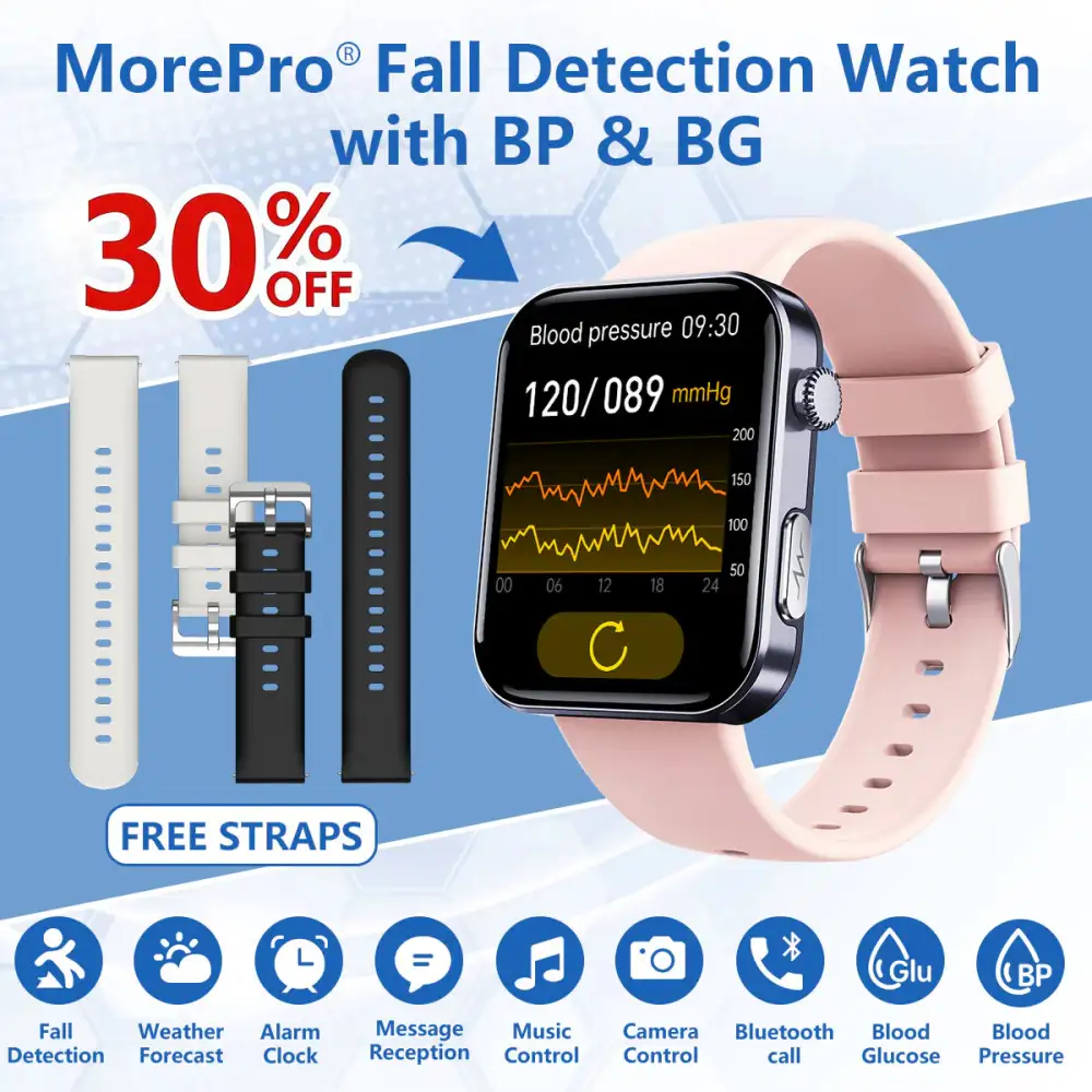 2026 New: MorePro® PulseMax – Smart Fall Detection & Health Monitor (Blood Glucose/BP)