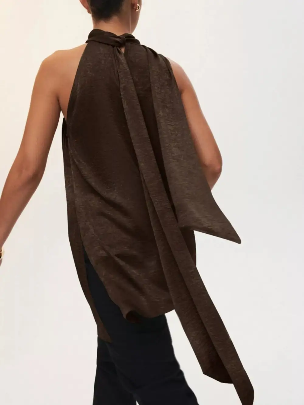 Elegant Halter Neck Asymmetrical Sleeveless Top