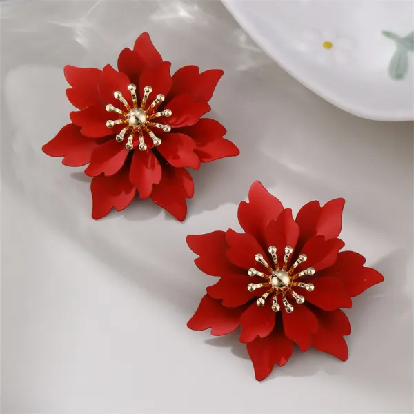 Minimal Floral Statement Earrings