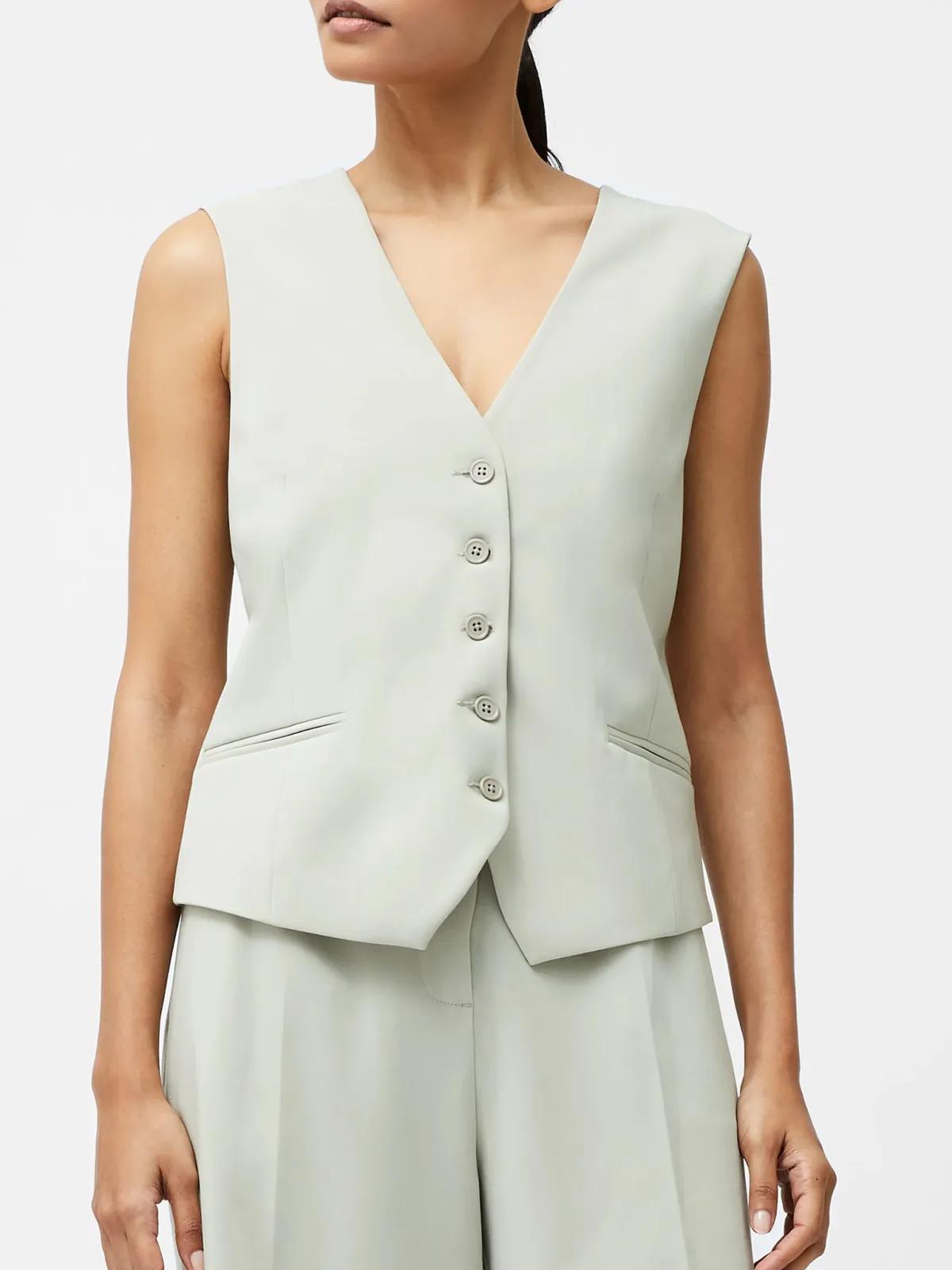 Exquisitely Cut V-Neck Fashionable Business Vest