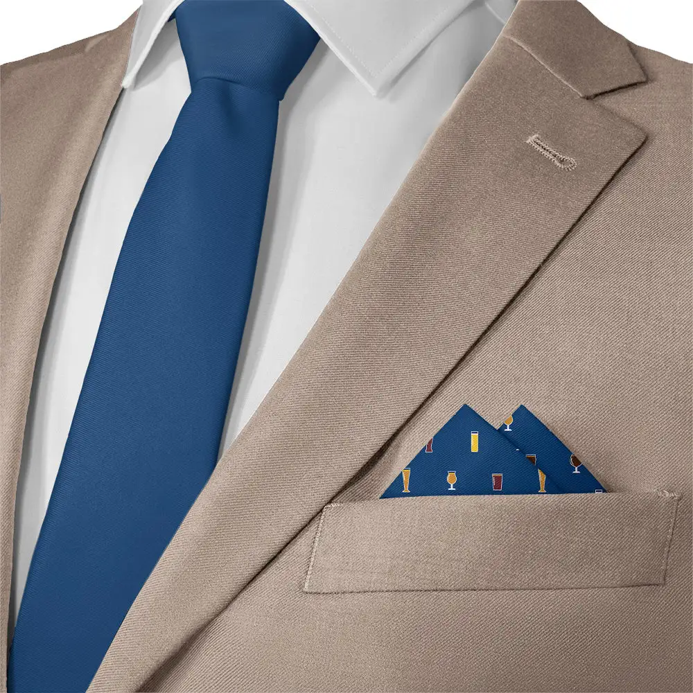 Polished Clean Novelty Food And Drink Motif Pocket Square