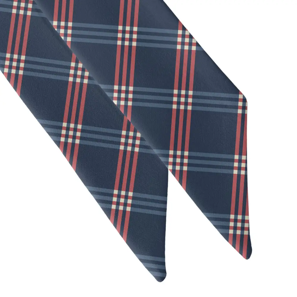 Intersector Plaid Pattern Hair Scarf