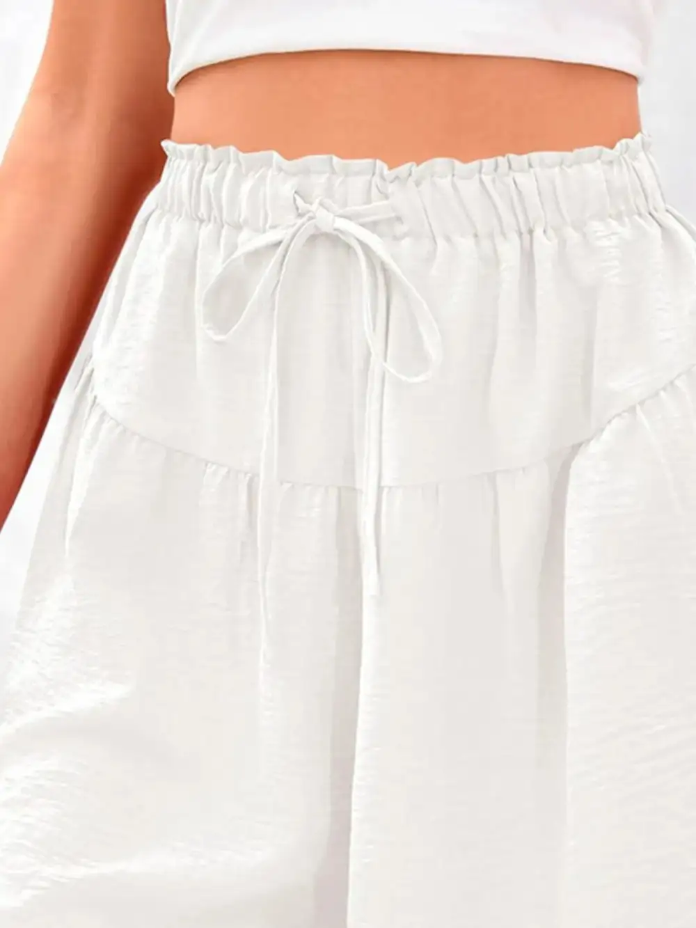 Casual Drawstring High Waist Relaxed Plus Shorts