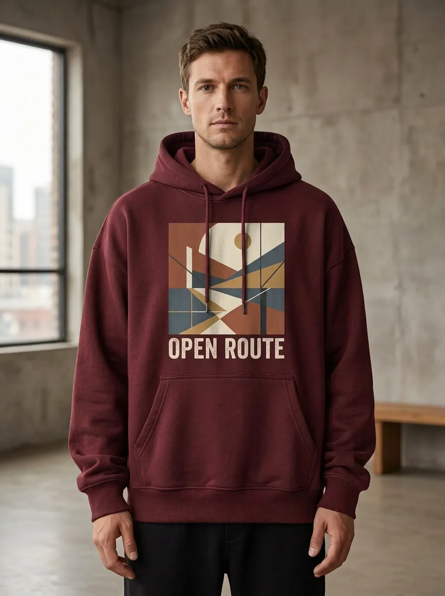 Unisex Open Route Angular Artwork Hoodie