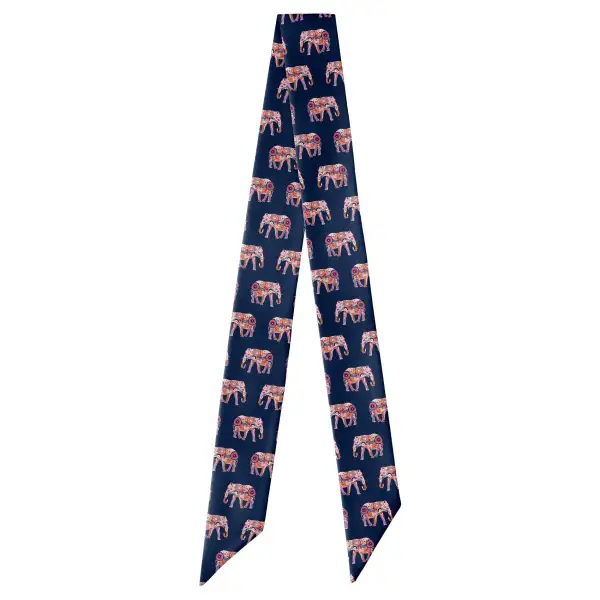 Floral Elephants Pattern Hair Scarf
