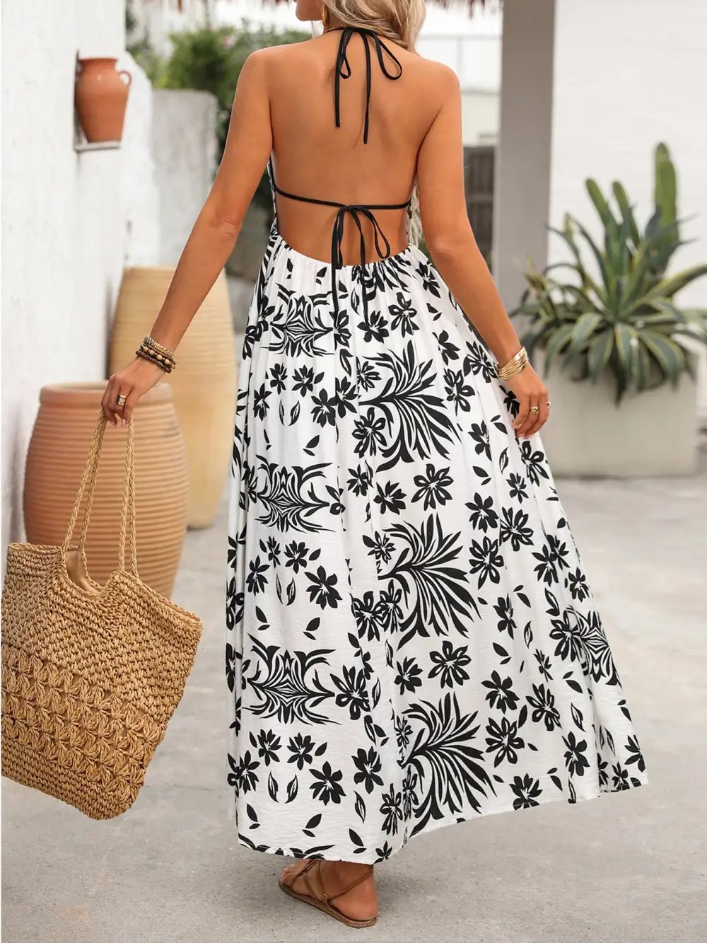Structured Shape Printed Maxi Dress