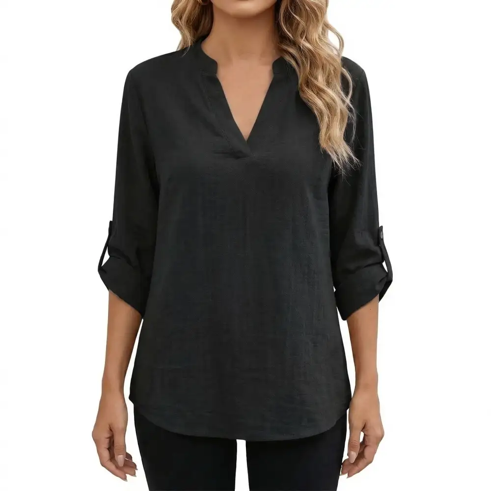  Casual V Neck Blouse