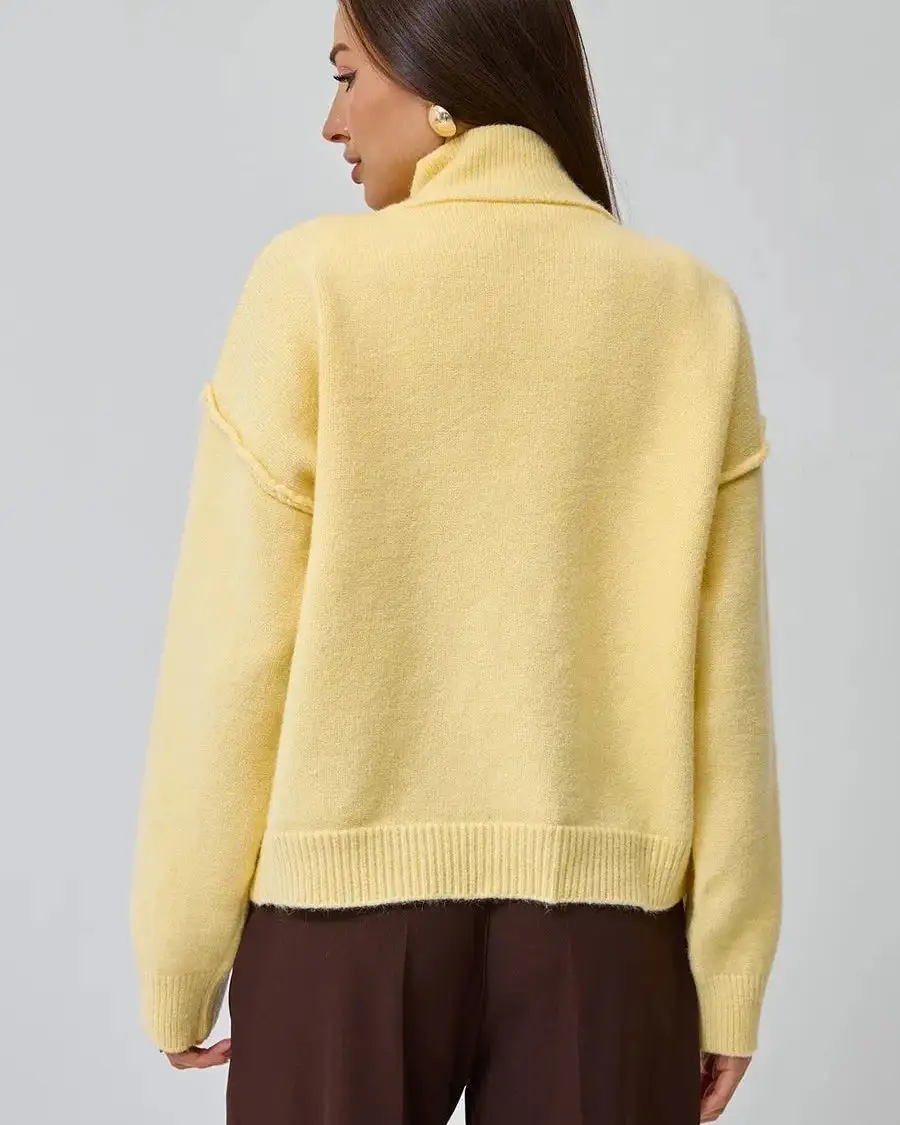Cotton Polyester-Blend Zip-Up Oversized Knit Jacket