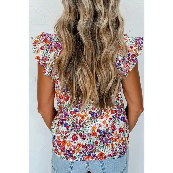 Ruffled Square Neck Tank Top