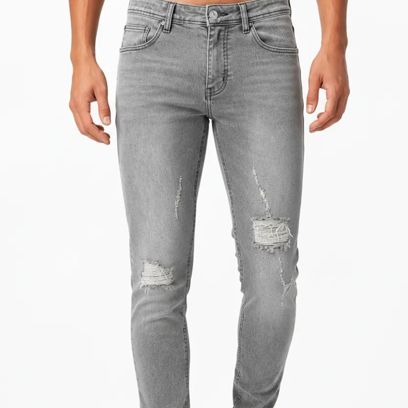 Slim Fit Five Pocket Ripped Jeans