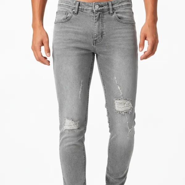 Slim Fit Five Pocket Ripped Jeans