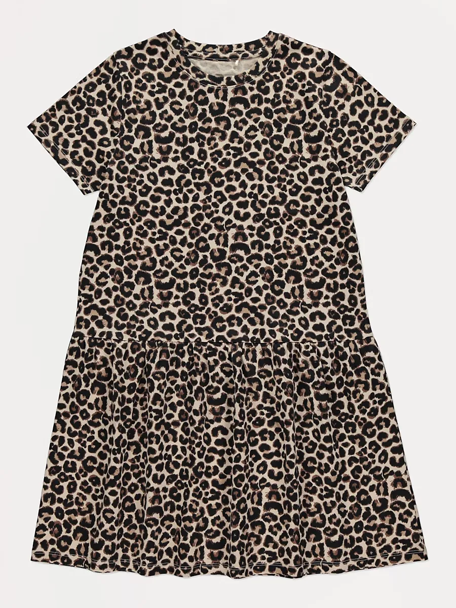 Leopard Print Jersey Dress