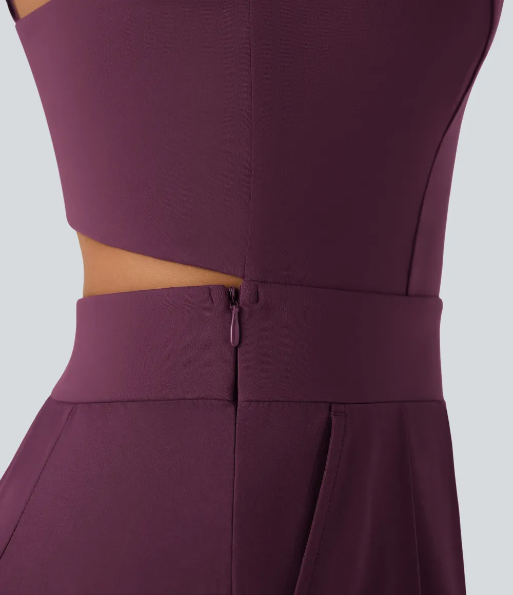 Breezeful Wide Leg Quick Dry Casual Slip Jumpsuit with Pockets-Easy Peezy Edition