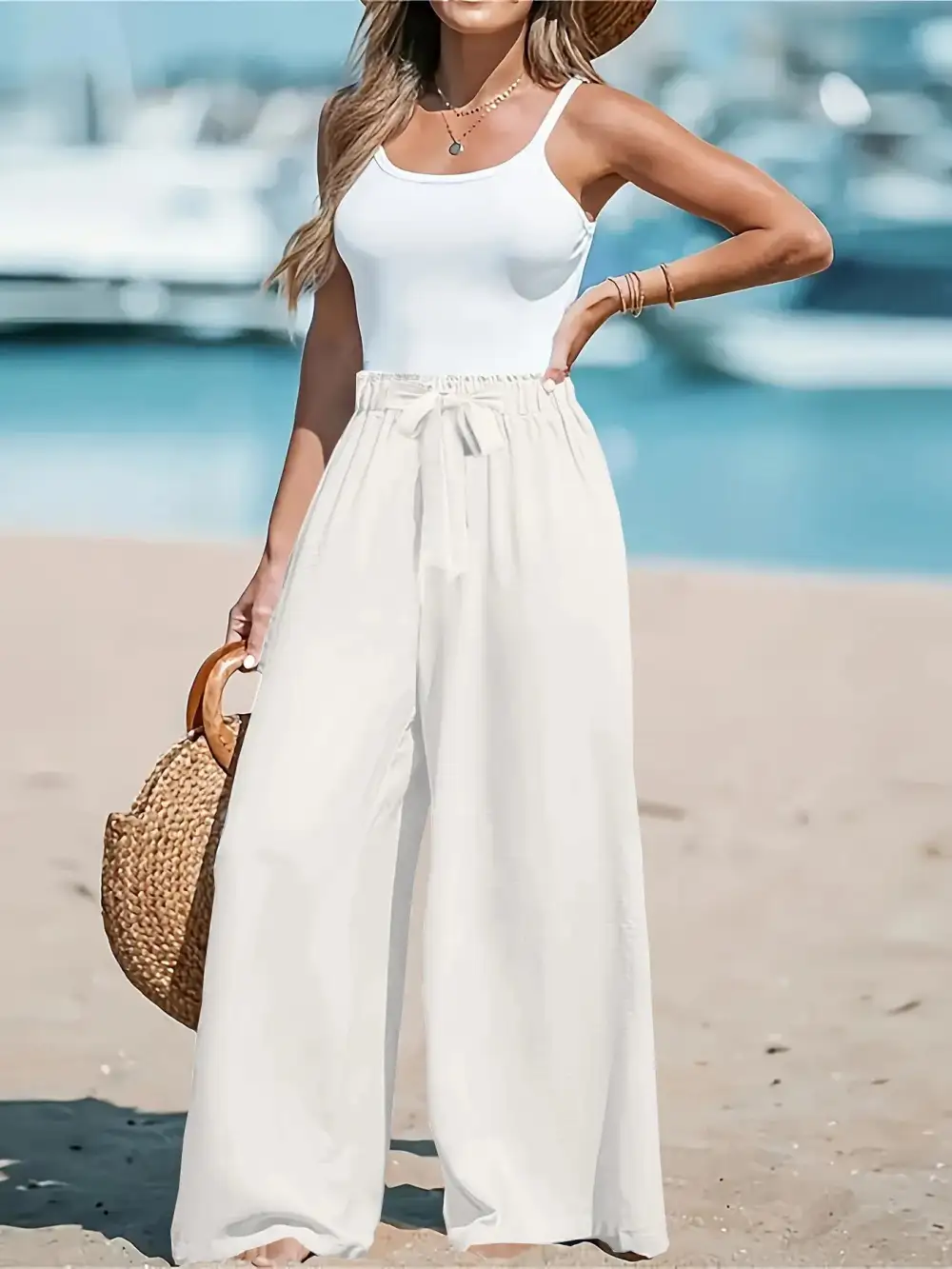 Wide Leg Drawstring Everyday Versatile Pants
