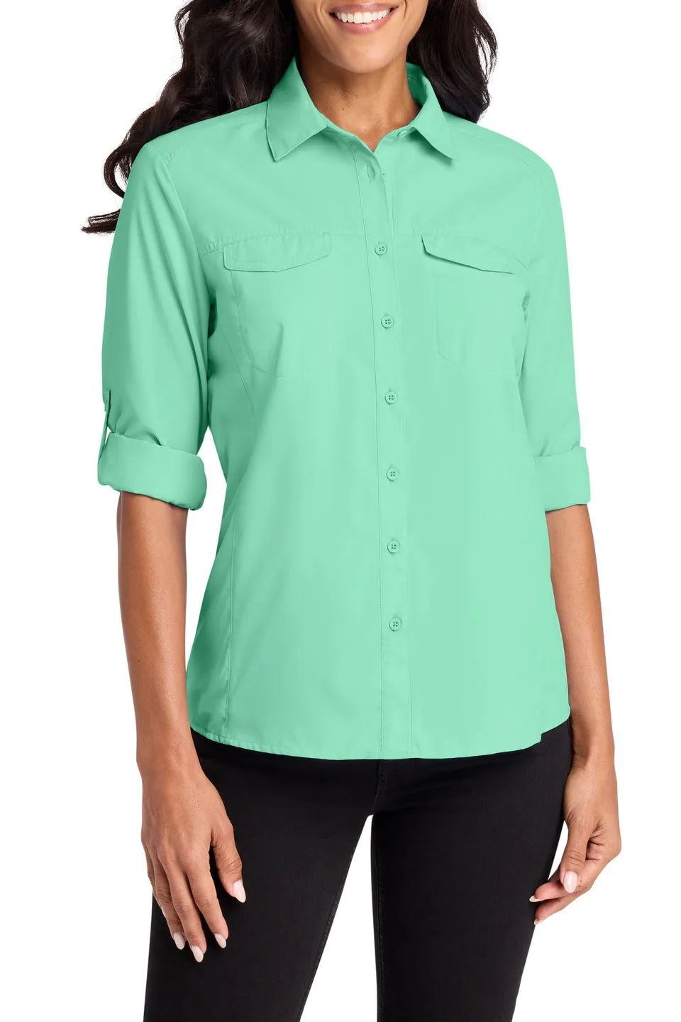 Women's Long-Sleeve Pocket Tall Performance Poplin Shirt
