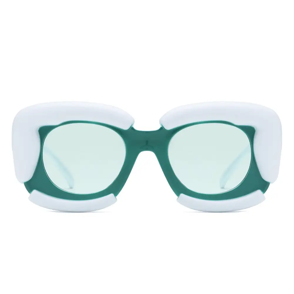 Low Profile Square Geometric Frame Sunglasses