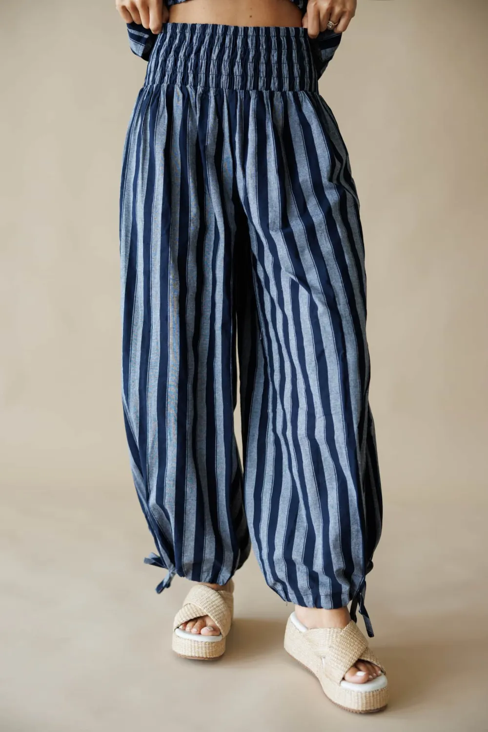 Striped Wide-Leg Pants